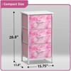 Sorbus Nightstand with 3 Drawers - Steel Frame, Wood Top & Easy Pull Fabric Bins - Perfect for Home, Bedroom, Office & College Dorm - 4 of 4