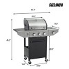 SEVOBAL Grill Cookware 3-Burner Stainless Steel Grill with Side Burner, 45,000 BTU Outdoor BBQ System for Backyard, Camping, Black, 43.3"*17.9"*45.2" - 2 of 4
