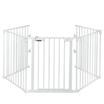Costway Fireplace Fence Safety Fence Hearth Gate BBQ Metal Fire Gate Pet White