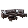 DOMETOUR Living Room Sofa Set 3Pcs(Sofa+Chaise+Ottoman) - 2 of 4