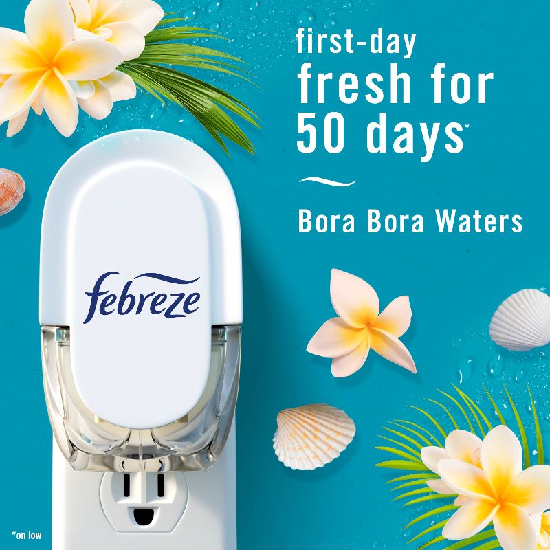 Febreze Odor-Fighting Fade Defy Plug Air Freshener Refill - Bora Bora - 0.87 fl oz/3pk, 4 of 16