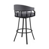 30" Swivel Slate Gray Faux Leather and Black Metal Bar Stool - 4 of 4