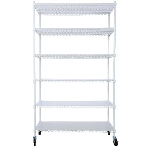Lyngins 6-Tier Ultra Heavy-Duty Storage Shelves, Garage Shelving with Lockable Industrial Wheels & Adjustable Shelves, Metal Shelf Wire Shelving Unit - 1 of 4