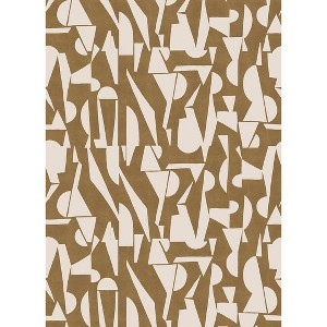 Tempaper & Co. 108"x78" Enigma Linen & Antiqe Gold Peel and Stick Wall Mural Gold - 1 of 4