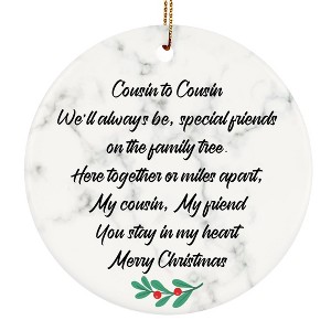 Cousin to Cousin Christmas Ornament, Family Christmas Ornament, Best Cousin Two-Side Printed Ornament - 1 of 4