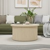 TiramisuBest Round Accent Coffee Table, Modern Side & End Table for Living Room or Apartment,Natural - 3 of 4