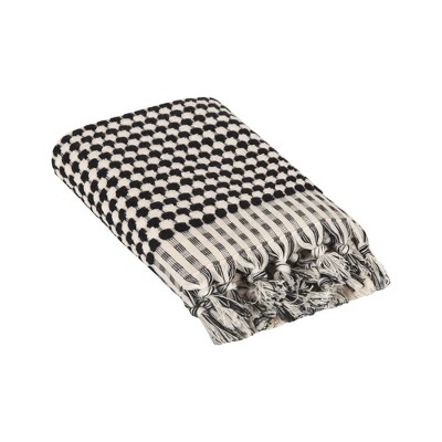 Olive & Linen Dots Turkish Terry Hand Towel