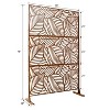 CAVINAS Patio Decorative Screen Metal Fence Privacy Screen with Leaf Pattern for Outside and Garden, 76" H×48" W - 3 of 4