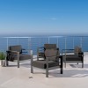 Cape Coral Set of 4 Aluminum Club Chair: Water Resistant & Weather-Resistant - Christopher Knight Home - 2 of 4