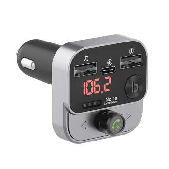 Just Wireless Bluetooth FM Transmitter with USB-C and USB-A Charging Port - Black