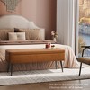 Storage Ottoman Bench, Ottoman Foot Rest, Synthetic Leather with Stitching, Dual Safety Hinges, 670 LBS Load, End of Bed Bench - 4 of 4