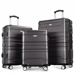 3-Piece Lightweight ABS Luggage Set with TSA Lock, Expandable Design & -Resistant Finish – 20", 24", 28" Travel Suitcases - 1 of 4