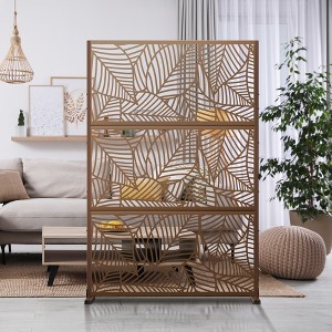 Dovelina 72"x47" Metal Privacy Screen 3 Panels Freestanding Partitions and Room Divider - 1 of 4