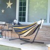 Vivere Double Cotton Hammock, Comfortable Hanging Daybed, Outdoor Relaxing Lounger with Steel Stand and Carry Bag, 9 Foot, Serenity - 4 of 4