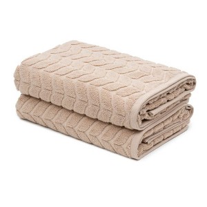 BAGOKIE 100% Cotton Soft Plush Absorbent Quick Dry Bathroom Towel, 2 pcs Bath Towel Set - 1 of 4