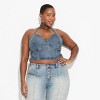 Women's Deep V-Neck Denim Halter Top - Wild Fable™ - 2 of 3