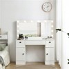 SKRAN Vanity table with lighted mirror, vanity desk with 3 drawers and storage cabinet,3 color lighting modes adjustable brightness, white color - 2 of 4