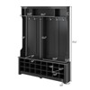 60"Wide Hall Tree with Bench and Storage,Multiple Functions Hallway Coat Rack with Metal Hook & 24 Shoe Cubbies or Bedroom Living Room - 2 of 4