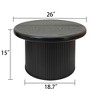 Lyngins Modern Industrial Round Coffee Table Set with Fluted Legs, Dual-Table Design, Minimalist Black, Stylish Accent Table, Living Room Center Table - 4 of 4