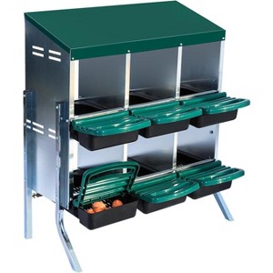 COZONY 6/8-Hole Poultry Nesting Box with Bracket & Egg Tray, Ventilation Design for Coops - 1 of 4