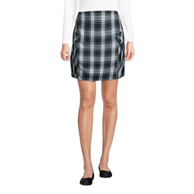 School Uniform Young Women's Side Pleat Plaid Skort Above the Knee