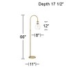 Possini Euro Design Vaile Modern 66" Tall Chairside Arc Floor Lamp Warm Gold Metal Clear Seeded Glass Shade for Living Room Reading Home - 4 of 4