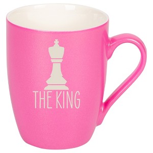100 North Chess Game 10 Ounce Pink Metallic Finish, Comfortably Fits Your Hands, New Bone China Coffee Tea Cup Mug, The King - 1 of 1