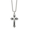 Chisel Stainless Steel Polished Black IP-plated with Cubic Zirconia Cross Pendant on a 20" Ball Chain Necklace - 3 of 4