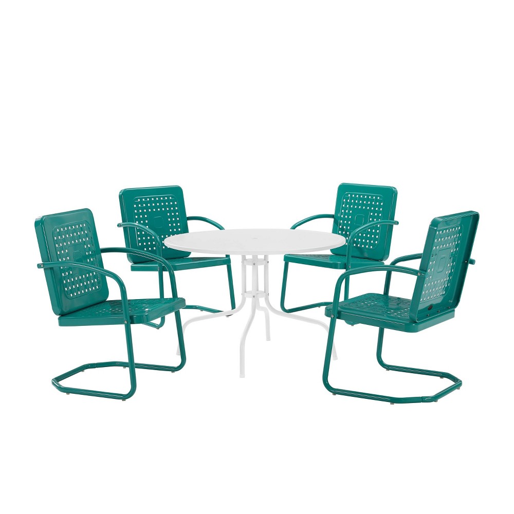 Photos - Dining Table Crosley Bates 5pc Outdoor Dining Set - Turquoise - : Vintage Style, Weather 