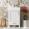 FURNIinspire Bathroom Storage Cabinets Modern Bathroom Vanity With Ceramic Sink, Drawer, Under Sink Organizer, White, 15.16"*20.28"*34.8" - 4 of 4