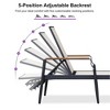 PURPLE LEAF Outdoor Chaise Lounge Chair Set of 2 Patio Pool Lounger Chairs with Wooden Armrest Sunbathing Tanning Recliner for Outside Backyard - 4 of 4