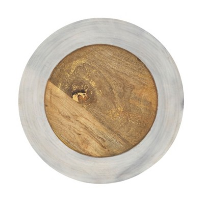 Saro Lifestyle Farmhouse Style Wood Charger Plate (Set of 4), 13", Beige