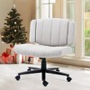 FONTOI Criss Cross Wheeled Chair, High-Backed with Adjustable Wide Armrests, Anti-Skid Fabric Upholster for Home Office Use, 26"*19"*38" - 2 of 4