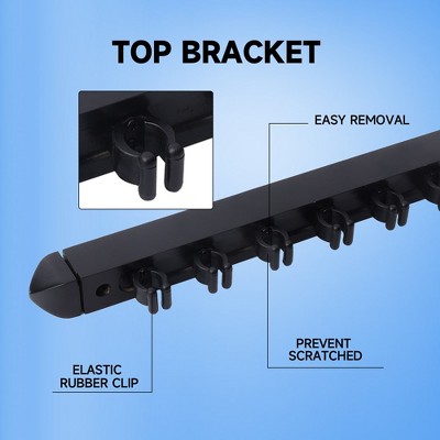 Black and Oak 2-Piece Wall Mounted Pool Cue Rack