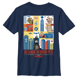 Boy's DC League of Super-Pets Super Powered Pack Panels T-Shirt - 1 of 4