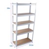 DOMETOUR Heavy Duty 5 Tier Metal Storage Shelves for Garage Basement Pantry Kitchen or Warehouse, White Rack Shelf Organizer Shelving Unit - 3 of 4