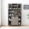 Whizmax 70" Coffee Bar, Liquor Cabinet, Sliding Barn Door Buffet with Wine Rack, Storage Shelves for Kitchen, Dining Room, Tall Storage Cabinet - 4 of 4