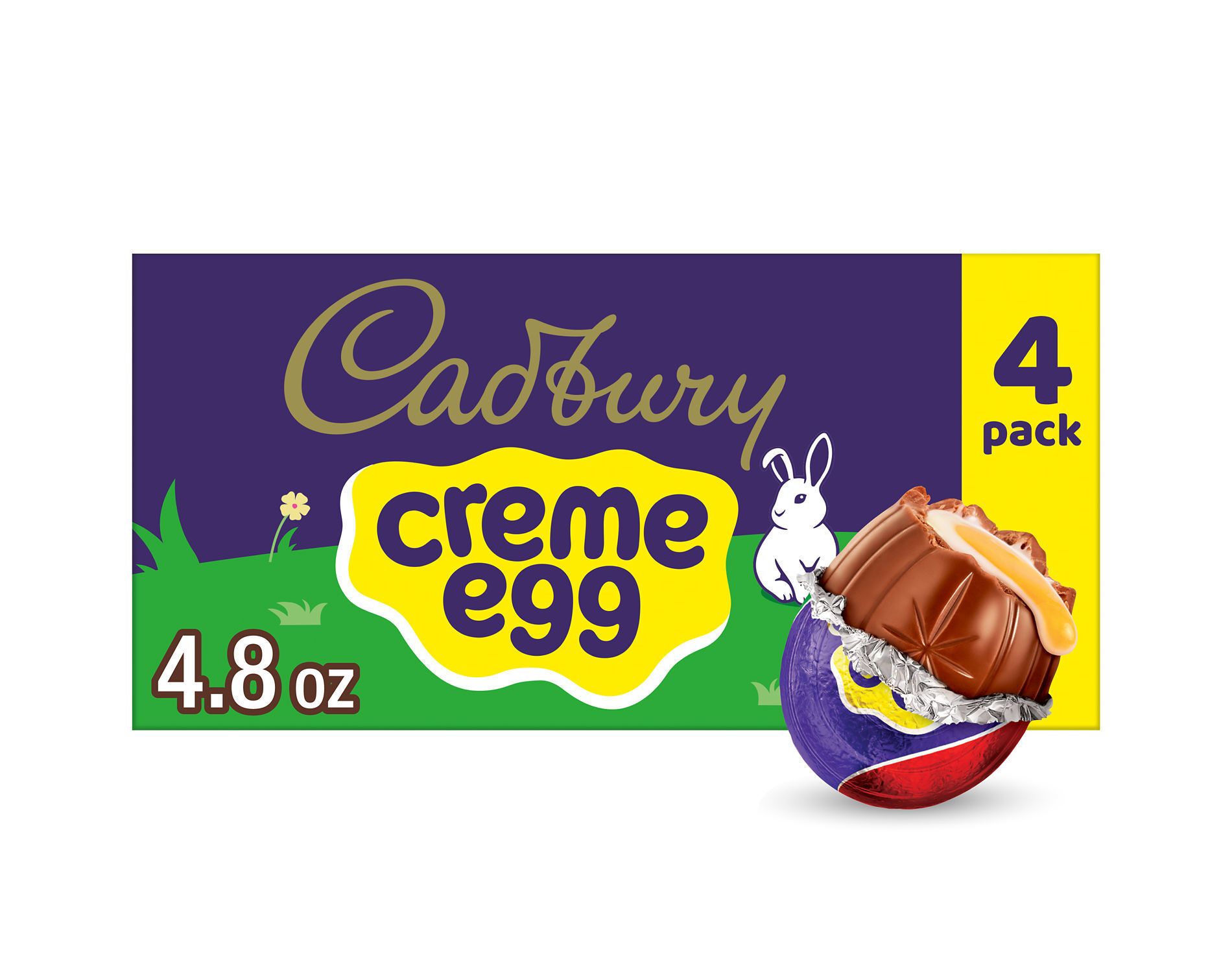 Cadbury Crème Egg Milk Chocolate Easter Candy Basket Stuffers - 4.8oz/4ct