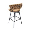 NicBex Set of 2 Bar Stools for Kitchen Island,Modern Counter Height Bar Stools with Black Legs,Bar Chairs for Dining Rooms,Kitchens,Brown/Gray - 2 of 4