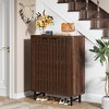 ORRD 6-Tier Shoe Cabinet with Louvered Doors, Dark Walnut Modern Entryway Storage Organizer, Adjustable Shelves & Metal Legs - 3 of 4