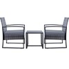 Hrinhom 24.8" W Outdoor Rattan Set,3-Piece Patio Set With Cushions - 2 of 4