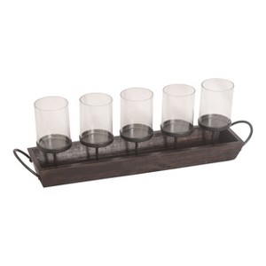 VIP Wood 22 in. Brown 5 Candle Holder Tray - 1 of 2