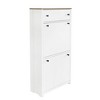 Okak Shoe Cabinet, Shoe Organizer with 4 Panel Flip Drawers and 2 Simple Drawers, Freestanding Shoe Rack for Entryway, Living Room, Hallway, White - 4 of 4