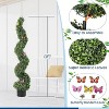 Acekool 4 Ft Artificial Boxwood Spiral Topiary Trees, 2-Pack Faux Evergreen Plants with Insect Accents for Indoor & Outdoor Decor - 2 of 4