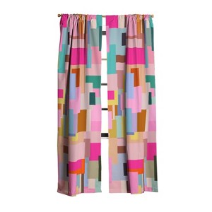 Daily Regina Designs Color Block Print Mid Century Set of 2 Panel Blackout Window Curtain - Deny Designs - 1 of 4