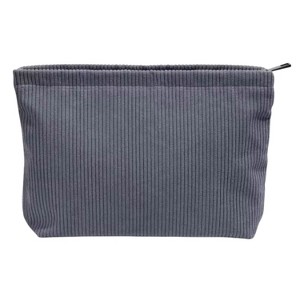 Kitcheniva Corduroy Makeup Bag with Zipper Closure, Gray - 1 of 4