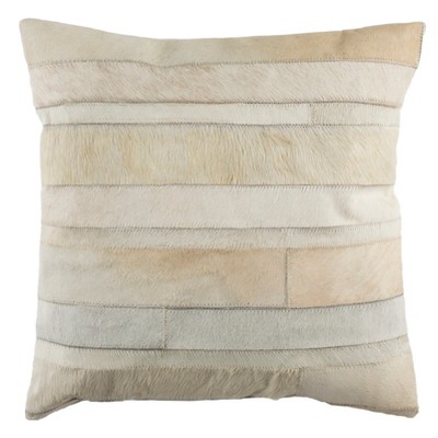 Perry Cowhide Pillow - Beige - 20" X 20"  - Safavieh