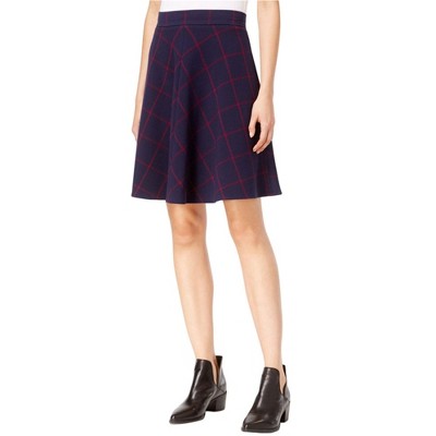 maison Jules Womens Window Pane A-line Skirt