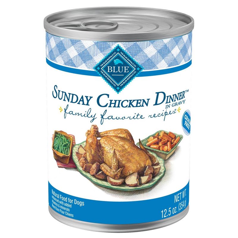 Blue Buffalo Family Favorites Natural Adult Wet Dog Food with Sunday Chicken - 12.5oz, 1 of 6