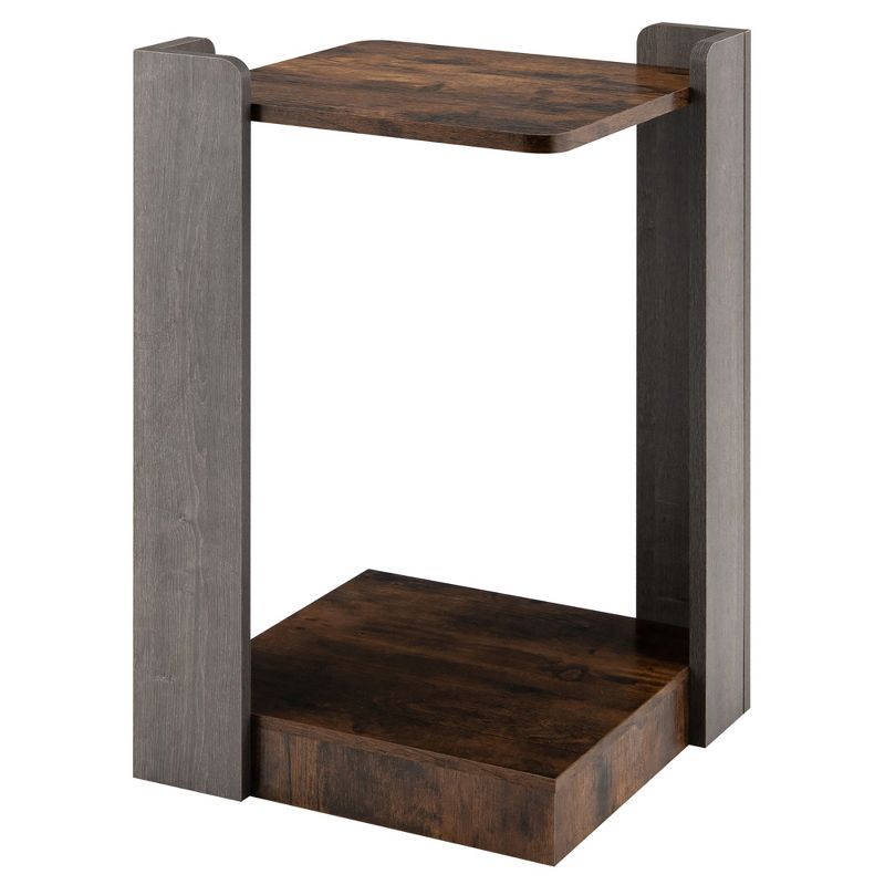 Costway 2 Tier Sofa Side End Table w/Storage Shelf for Small Spaces Living Room Bedroom, 1 of 10